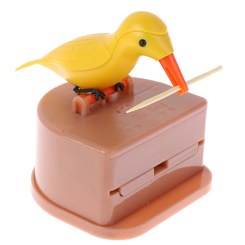 Toothpick Holder Dispenser Press Type Toothpick Bucket Bird Design Creative Toothpick Box Push Button Container