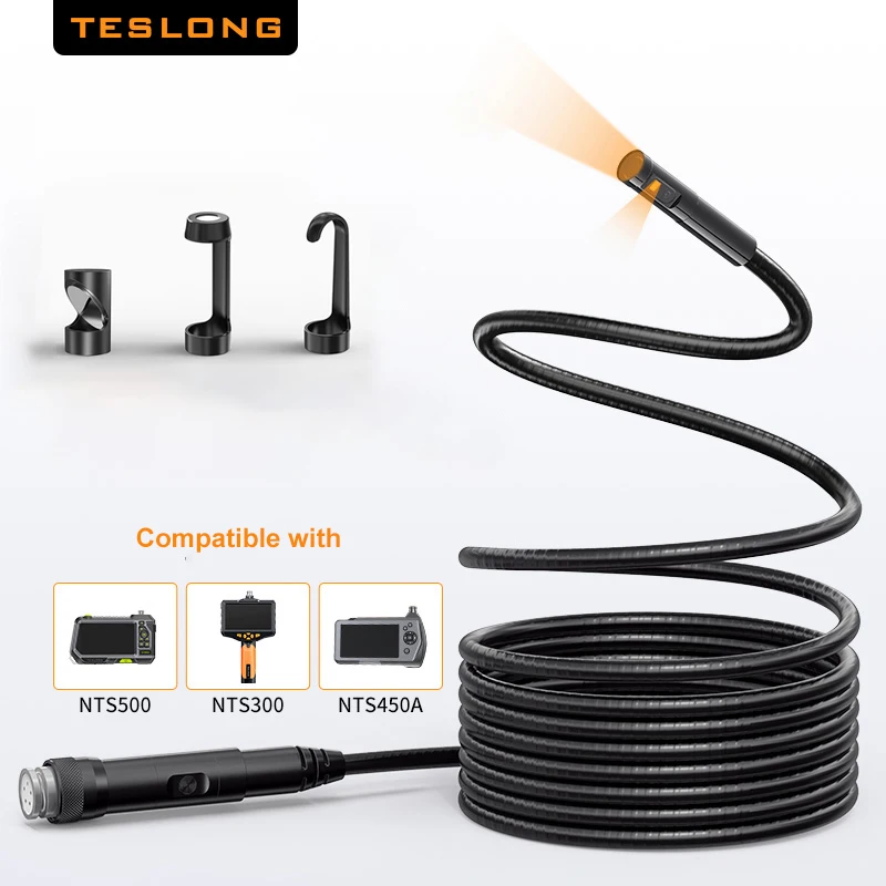 Teslong Endoscopio Macchina Fotografica di controllo del Serpente Del Tubo 3.9 millimetri 5.5 millimetri 7.6 millimetri Cavo da 5.5mm 8mm Dual lens 14.5 millimetri messa a fuoco automatica Cavo Per NTS300 NTS500