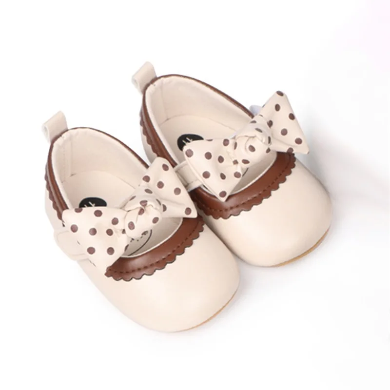 Baby Girl Mary Jane Flats 3D Bow Non-slip Soft Sole Walking Shoes Cute Princess Shoes for Spring Fall