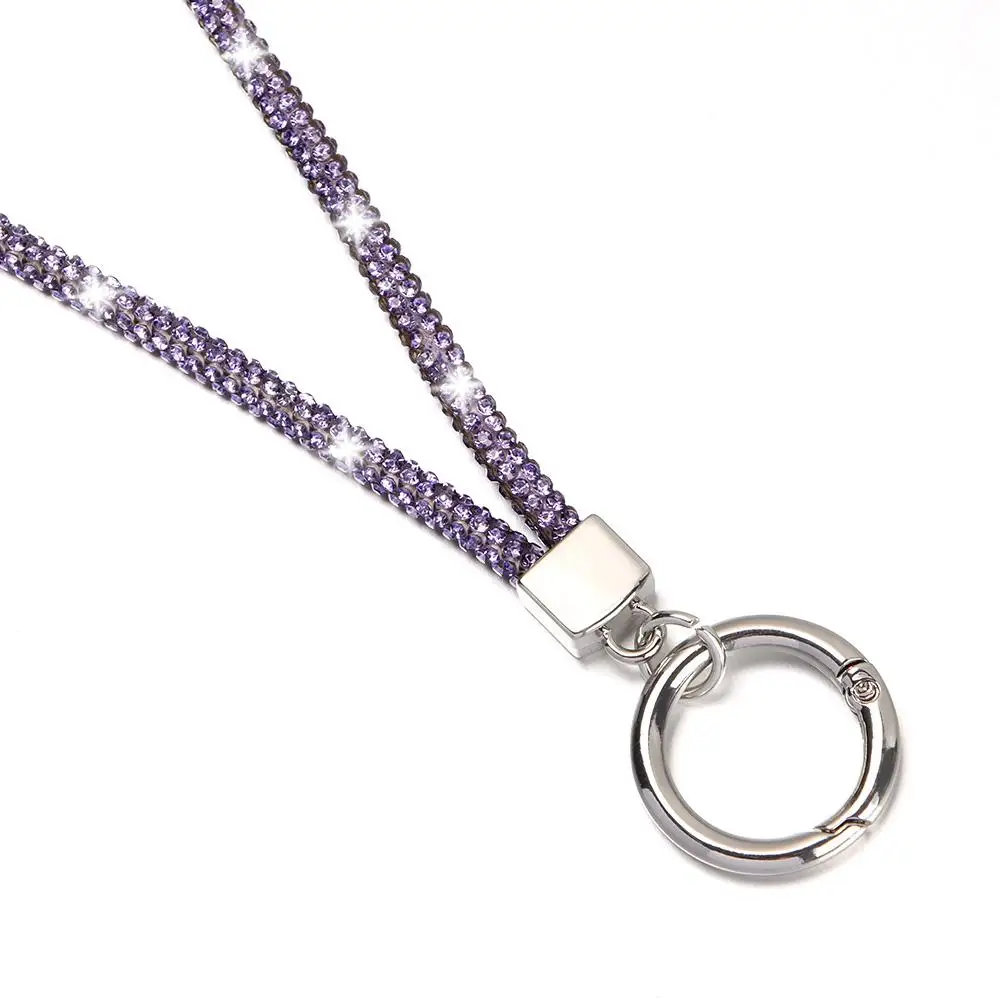 Luxury Keychain Bling Bling Crystal Anti-lost Rope Hanging Cord Chain Straps Rhinestone Phone Lanyard