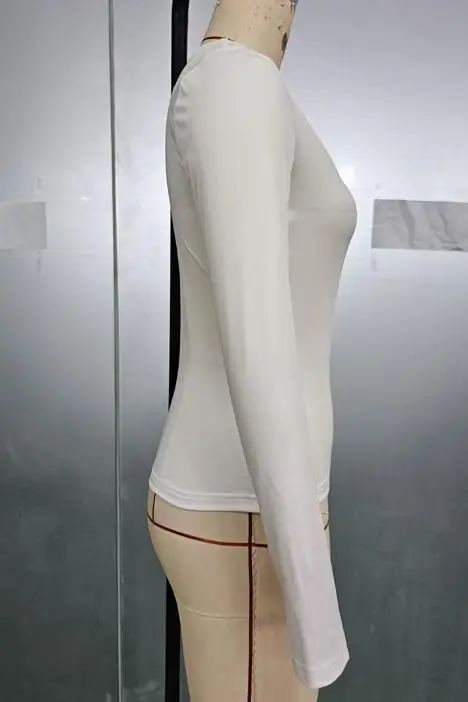 2025, herbst/Winter Neue frauen Mode Lässig Einfarbig Sexy Langarm T-shirt frauen Engen U Neck pullover