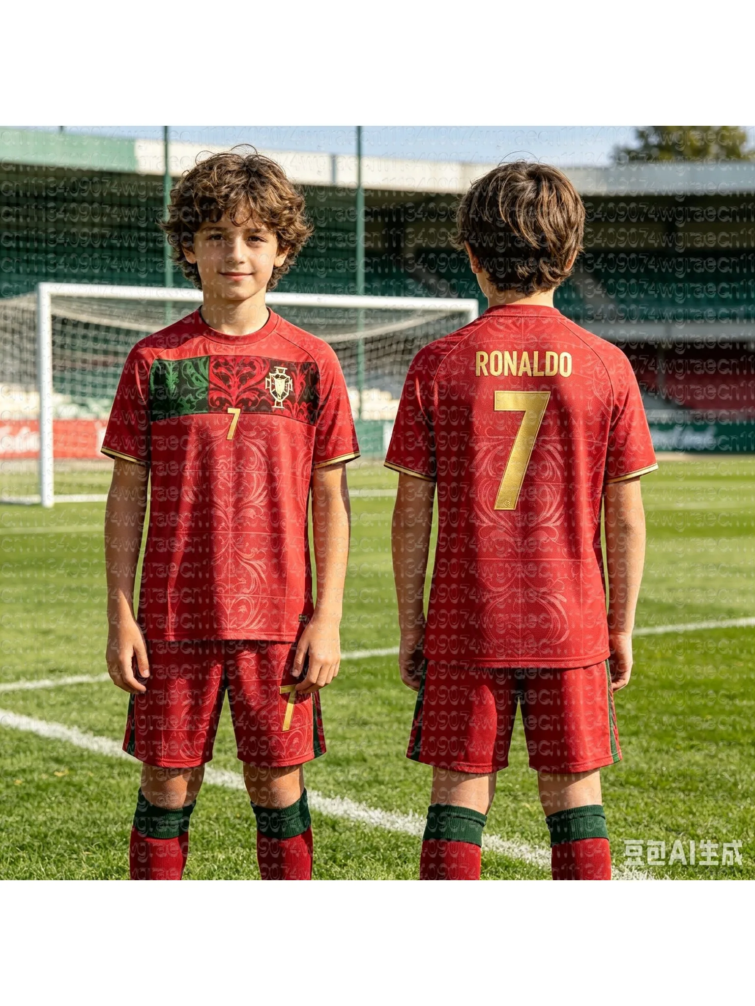 26/27 Ronaldo Fan Nr. 7 Portugal Fußballtrikot & Shorts 2-teiliges Set, Einzeloberteil Erhältlich, Sportanzug für Kinder