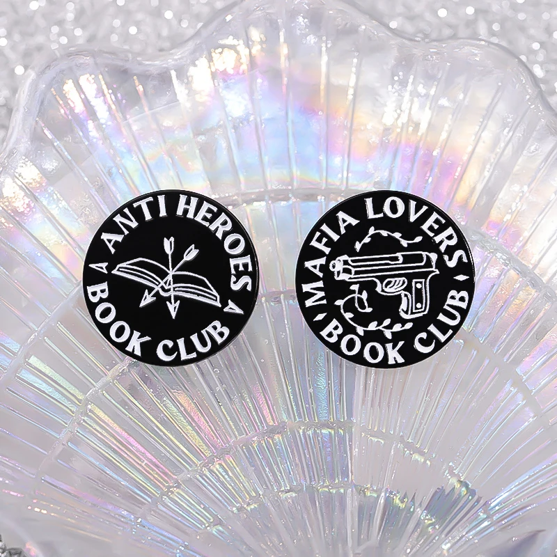 الظلام الرومانسية المينا دبوس أعداء لعشاق كتاب نادي حرقها البطيء دبابيس التلبيب على ظهره شارة الشرير القراءة مجوهرات اكسسوارات #3