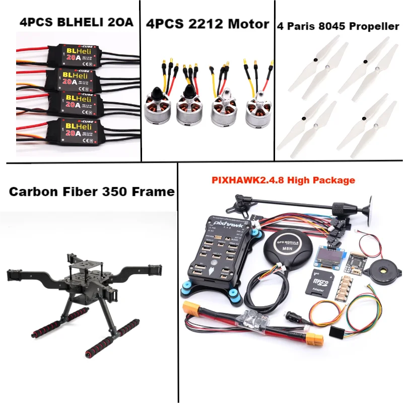 FPV PIXHAWK 2.4.8 M8N nouveau drone intelligent open source FLY350 300 380 450MMpix quadrotor support retourné