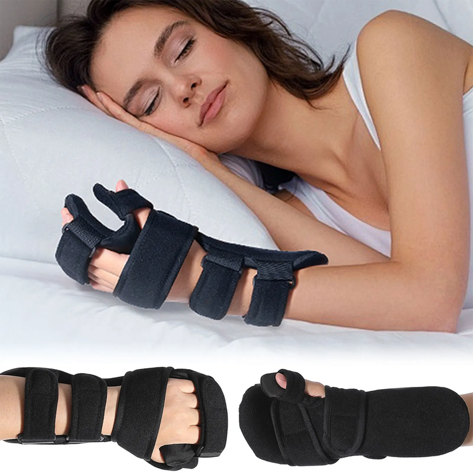 

Resting Hand Splint,Adjustable Finger Night Hand Splint Support Orthopedic Wrist Rest Arthritis Tendonitis Rehabilitation