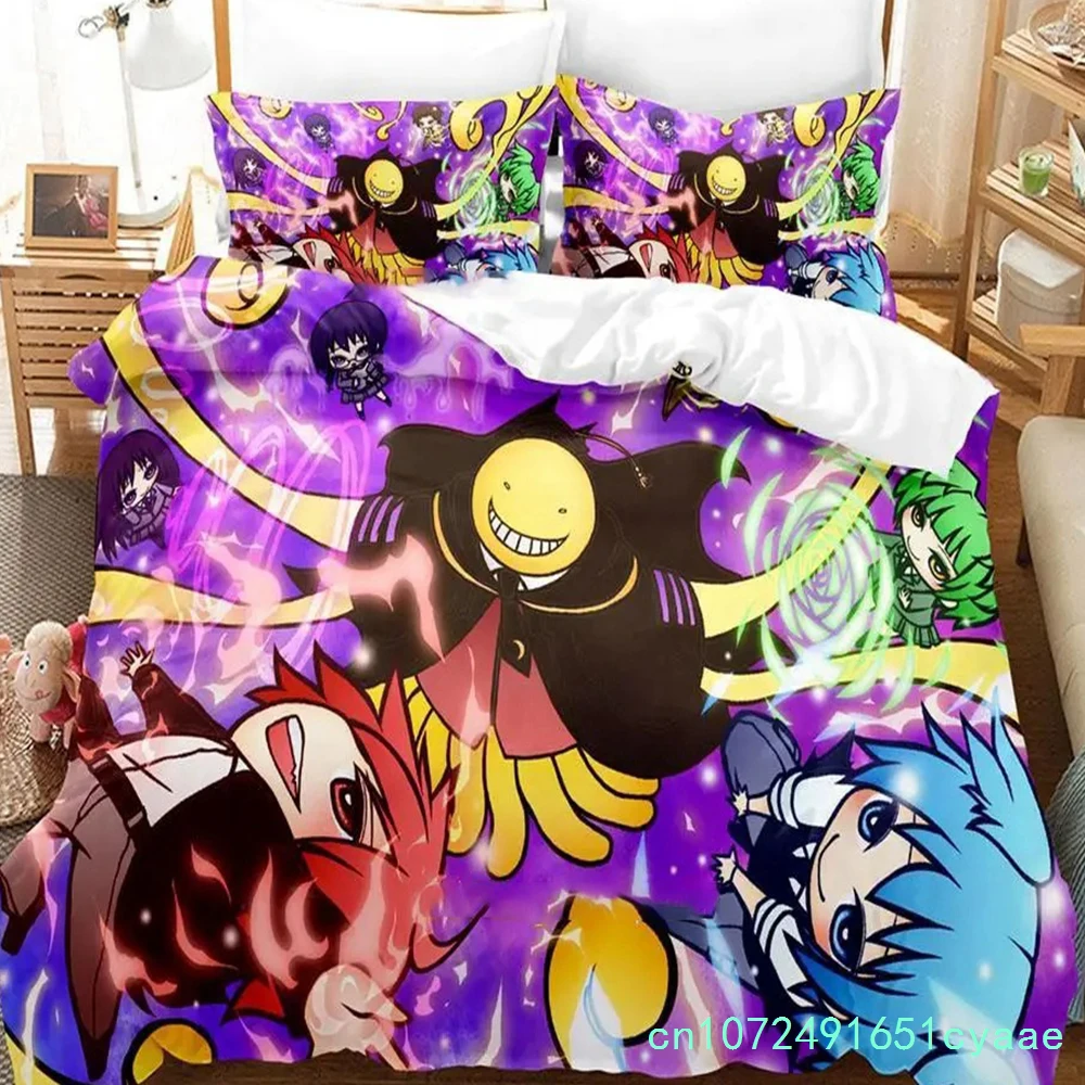 3D Cartoon Assassination Classroom Koro-sensei Bedding Set Boys Girls Twin Queen King Size Duvet Cover Pillowcase Bed Boys Adult