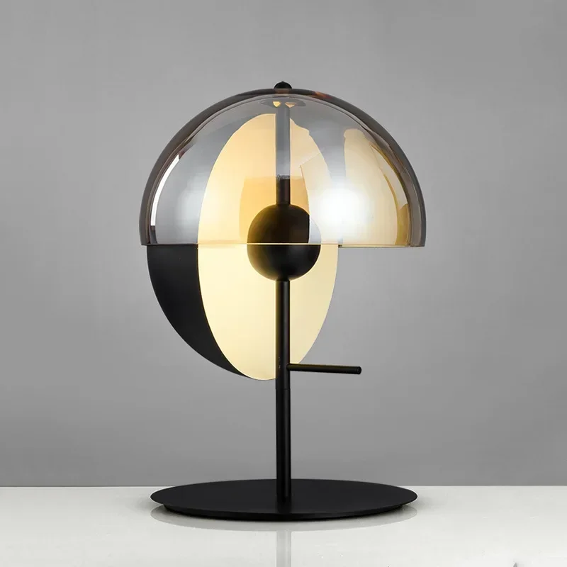 Nordic Art Table Desk Lamp Creative Designer Hemisphere Round Bedside Fashion Living Room Bedroom Cabinet Night Light Decoration