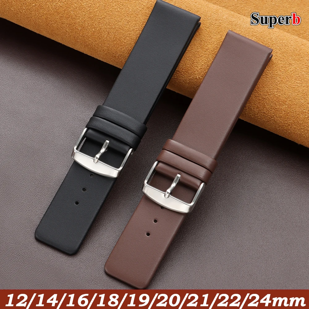 

Cowhide Vintage Watch Strap 12mm 14mm 16mm 18mm 19mm 20mm 21mm 22mm 24mm Business Watch Band for Men Women Watch Accessories