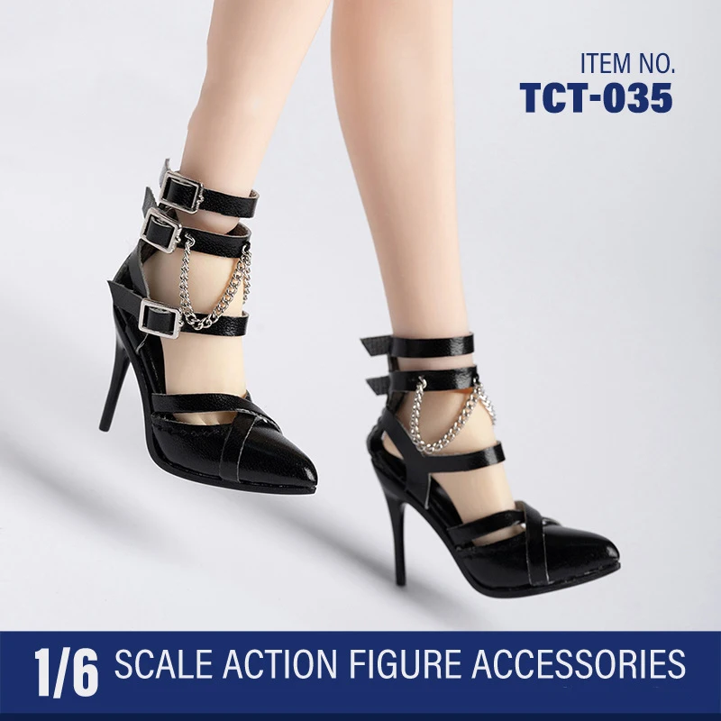 

1/6 Dolls Female High Heels Boots Hollow Shoes Model Pointed-toe High-heel Fashion Shoes Fit OB 12'' Soldier Action Figure Body