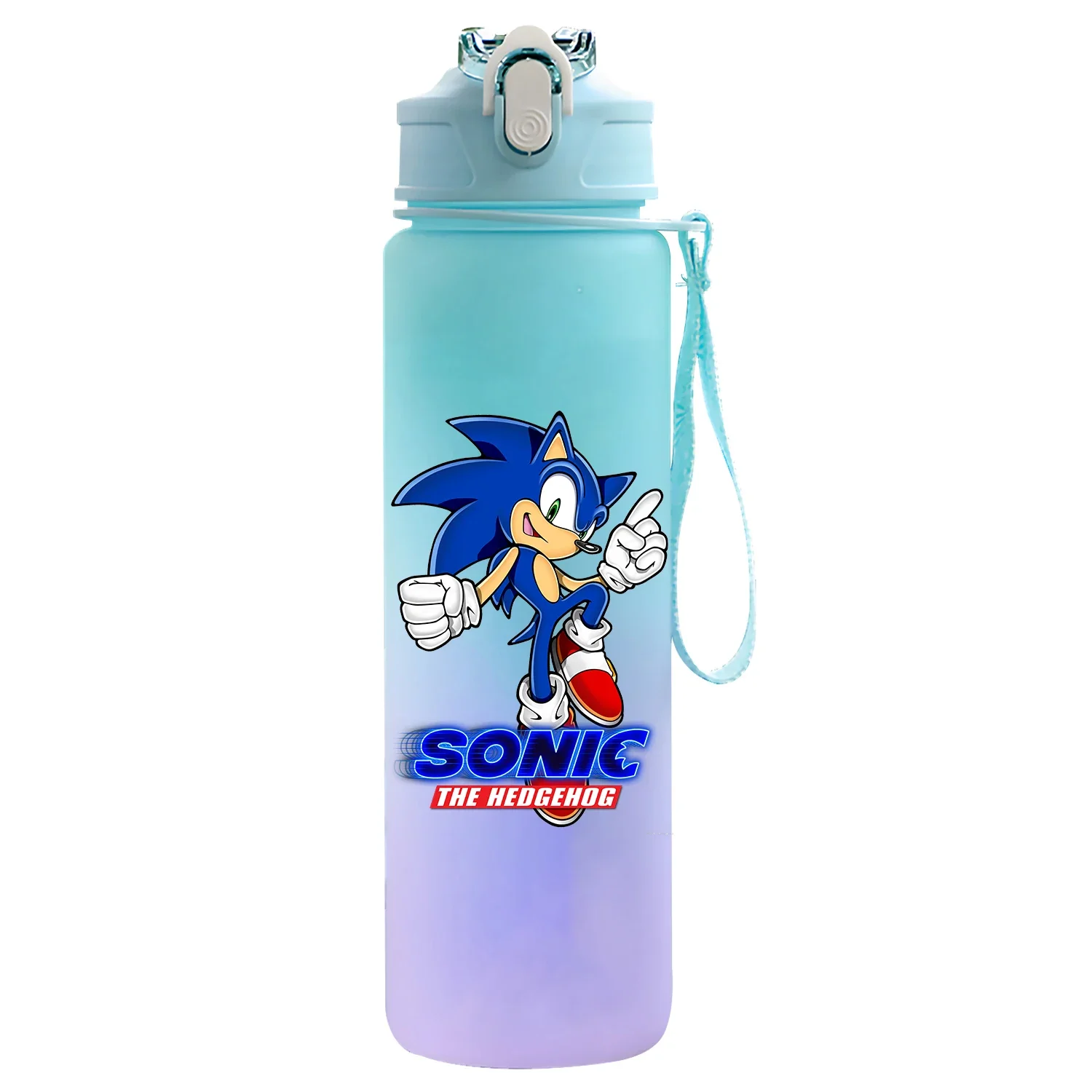 Bottiglia d'acqua con stampa Sonic The Hedgehog da 750 ml, grande capacità, potabile, portatile, per la scuola domestica, per sport all'aria aperta, tazza d'acqua, regalo per bambini