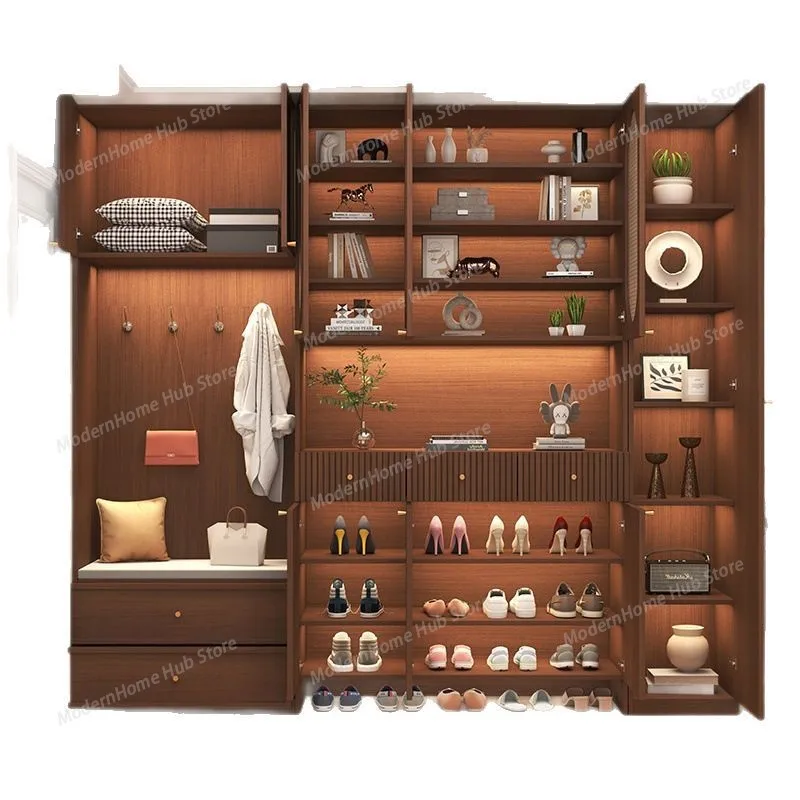 

French Living Room Shoe Cabinets Storage Cupboard Modern Organizer Shoe Cabinets Storage Wooden Capacity for Closet and Hallway