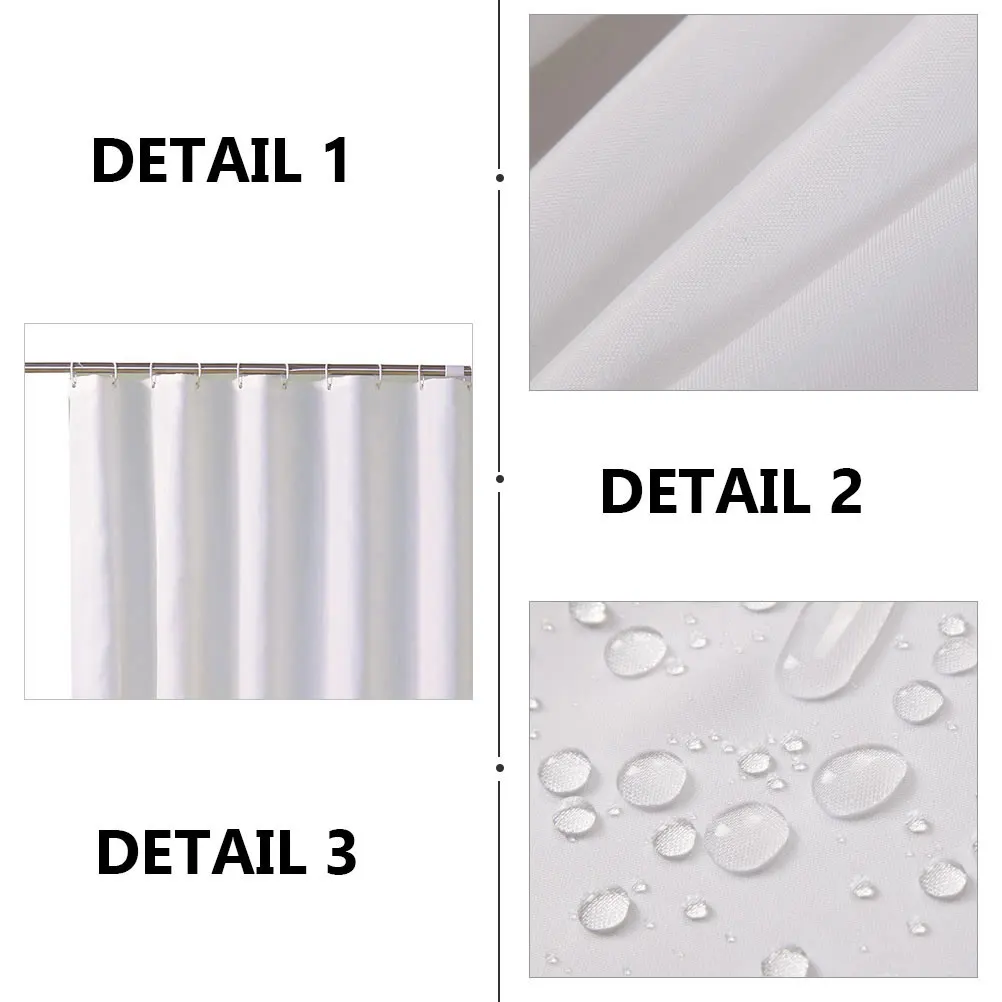 

Shower Curtains Polyester Waterproof Bathroom Decoration Hotel White Hanging Anti Wrinkle Suitable Bedroom Living Room