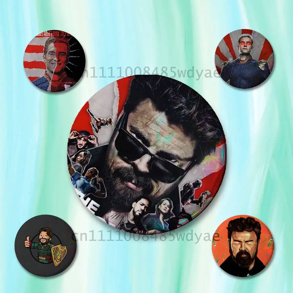 Billy Butcher Homelander The Boys Badges25 32 44 58 75mm Round Cosplay Pin Bag Decor Fans Collect Friends Gifts Brooch Souvenir