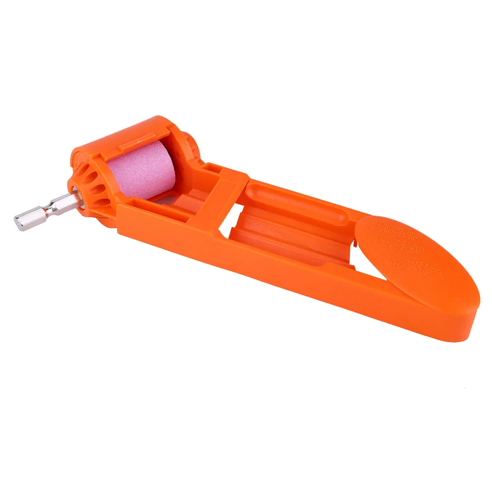 Orange Portable Drill Bit Sharpener Corundum Grinding Wheel Wood Process Tool