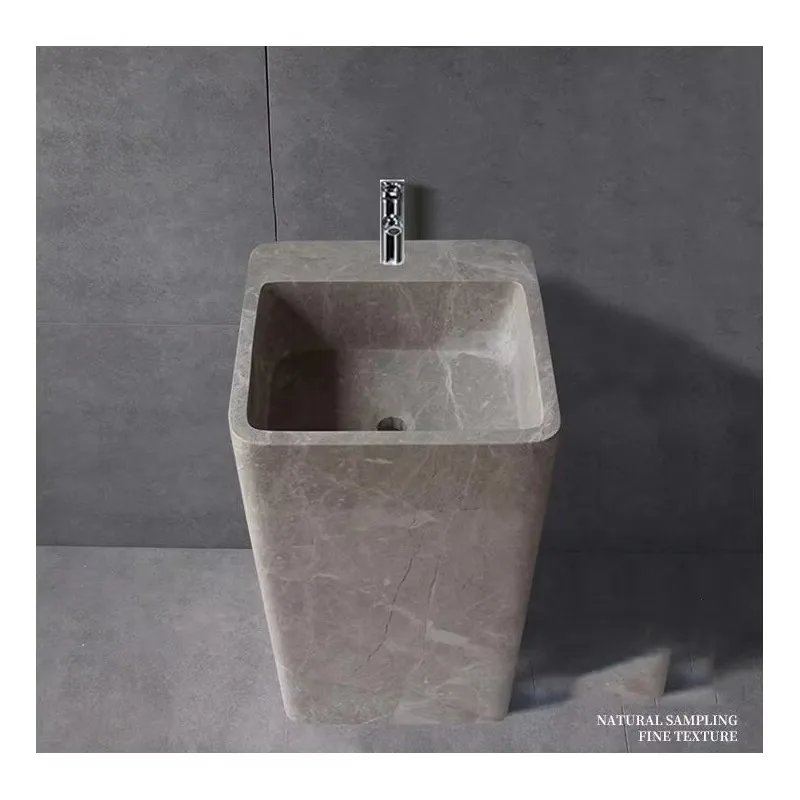 

Luxury Grey Stone Sink Natural Stone Free Standing Washing Bowl Villa Vanities Toilet Bidet Lavatory