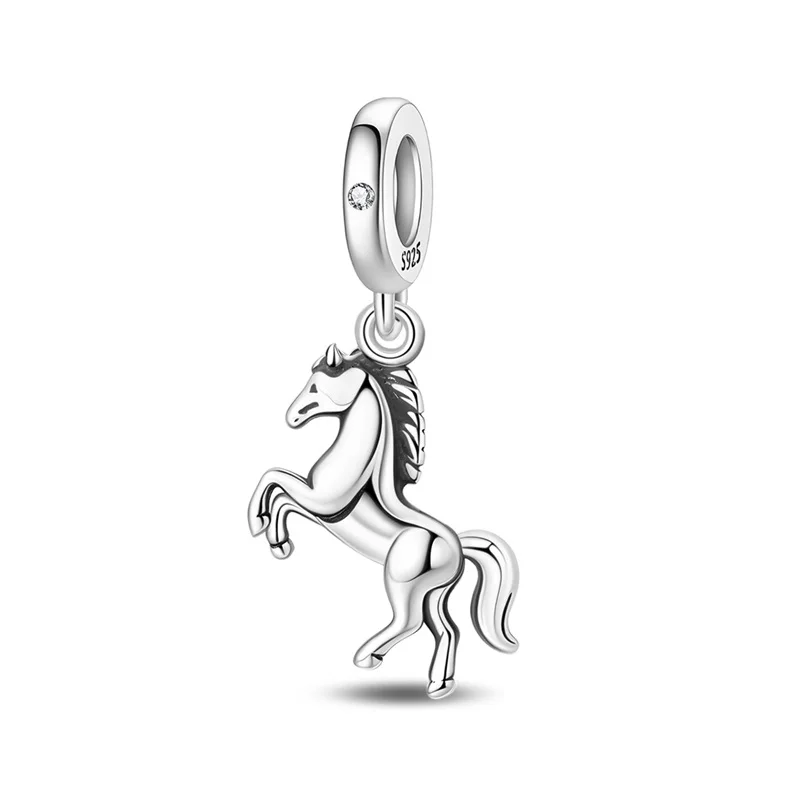 2026 New 925 Sterling Silver Running Horse Charms Pendant Fit 3mm Original Bracelet DIY Women Fashion Anniversary Jewelry Gifts