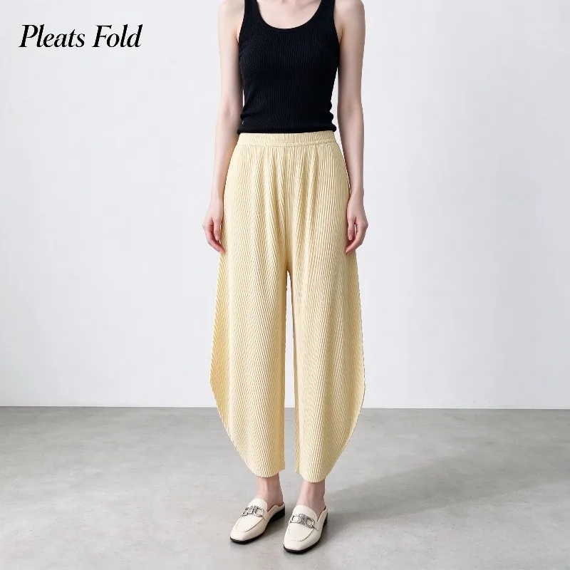 Women's 2026 Autumn Pleated Original Casual Pants High Waist Harem Pants Draped Pear Shape Hip Covering Thick Pants for Women
