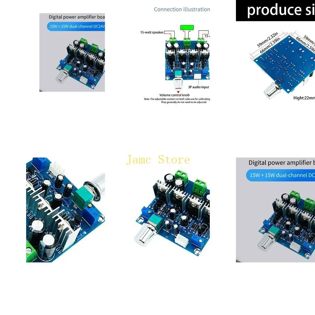LX0B Class A 2 Channel Digital Power Amplifier Board 15W+15W TIP41C TIP42C Amplifier