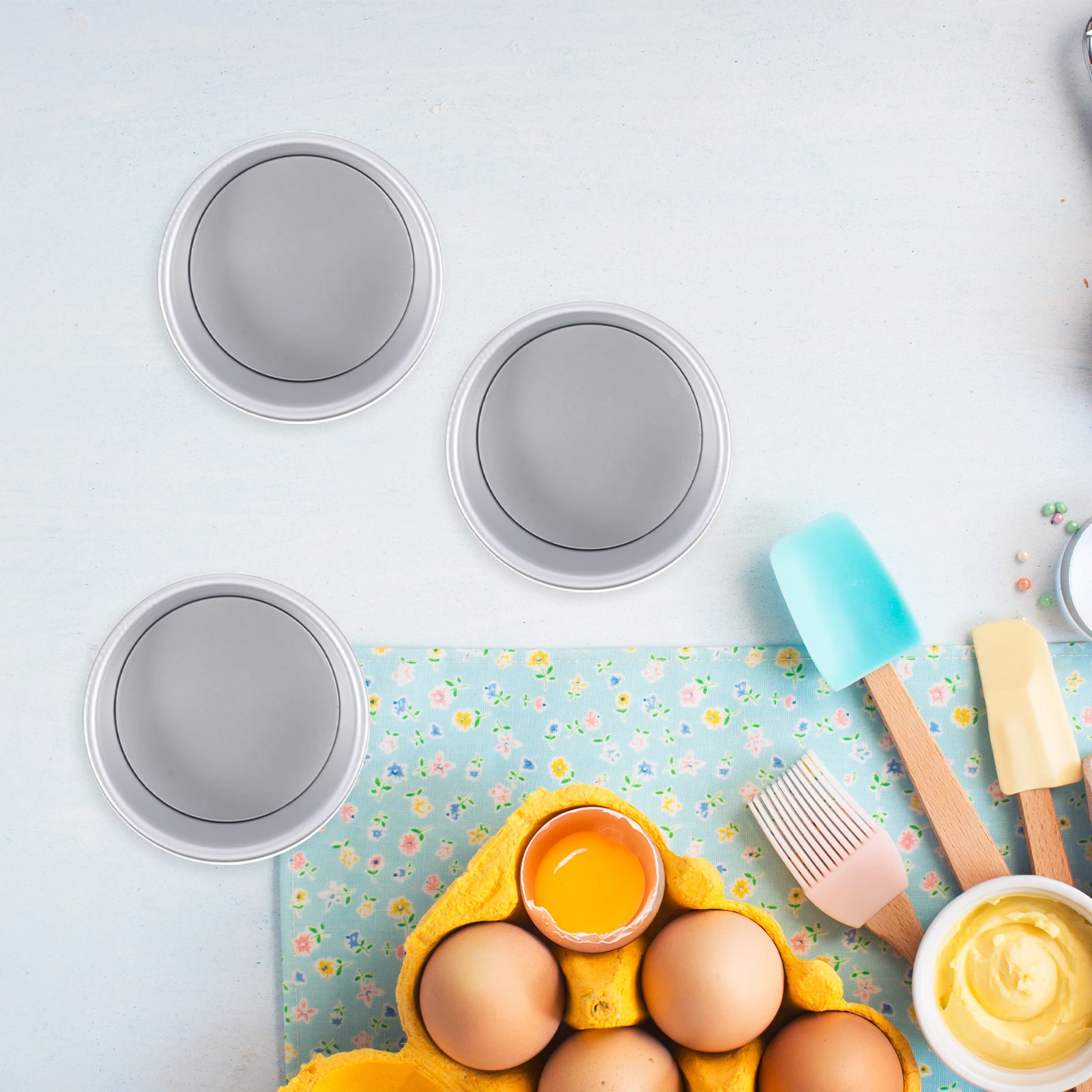 

3pcs 4 6 8 Inch Live Bottom Cake Mold Non Stick Baking Plate Round Pan Tray Kitchen Household Detachable