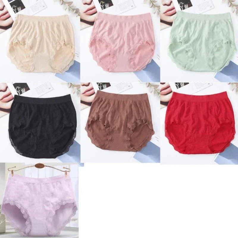 1pcs Modal Women Panties Lady Plus Size Underwear Large Size High Waist Briefs Breathable Solid Color Female Lingerie