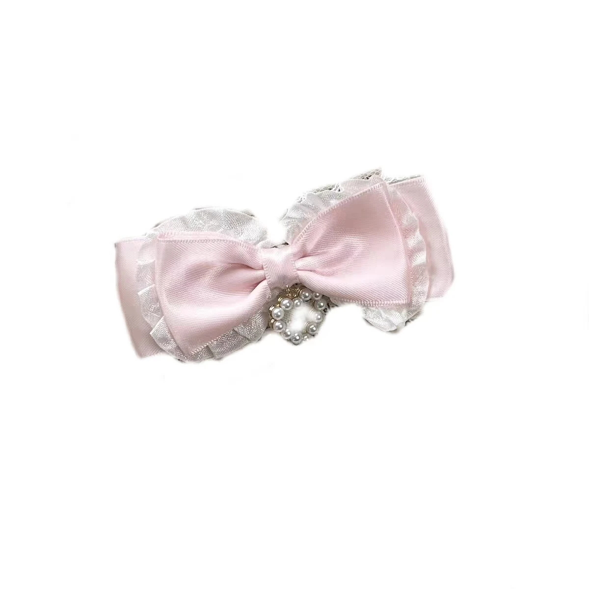 Y2K أنيقة لؤلؤة الحب مقاطع الشعر الأقواس الحلوة الدانتيل طبقة مزدوجة دبابيس الشعر Harajuku إكسسوارات الشعر لعيد الحب عيد الميلاد