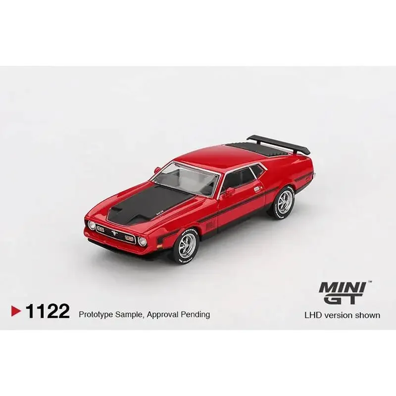 PreSale MINIGT 1122 1:64 Ford Mustang Mach1 1971 Race Red Diecast Car Model Collection Toys