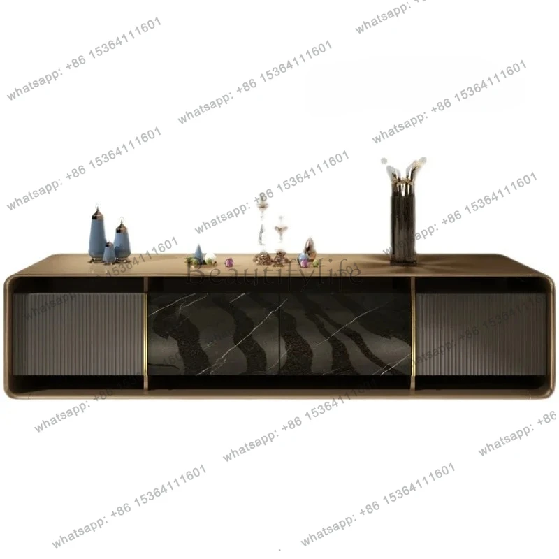 

Nordic medieval solid wood TV cabinet coffee table combination living room simple modern audio-visual cabinet