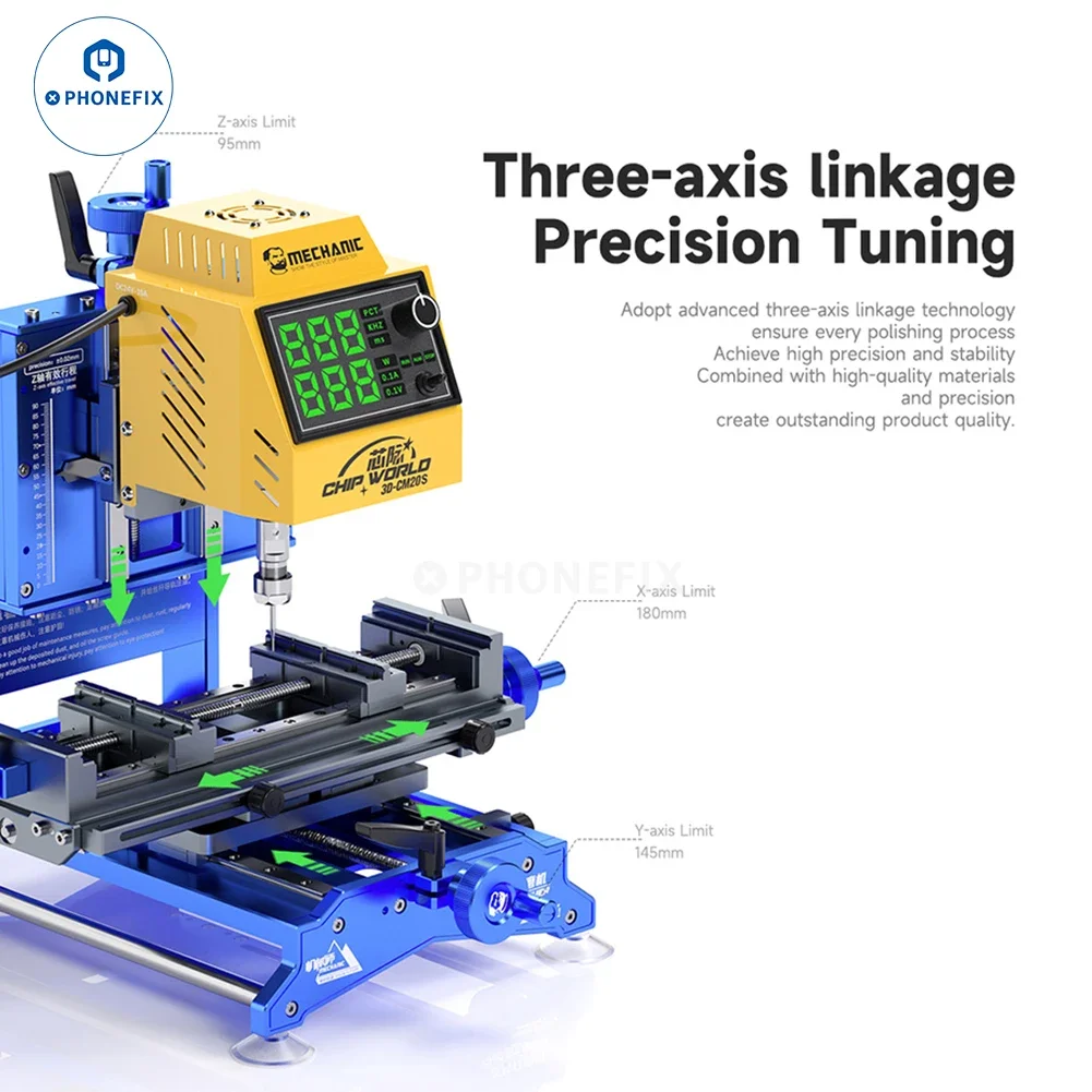 MECHANIC 3D-CM20S Chip Grinding Machine Three-axis Linkage CNC CPU Grinding Polishing for iPhone 6-15PM Screen Mainboard chip