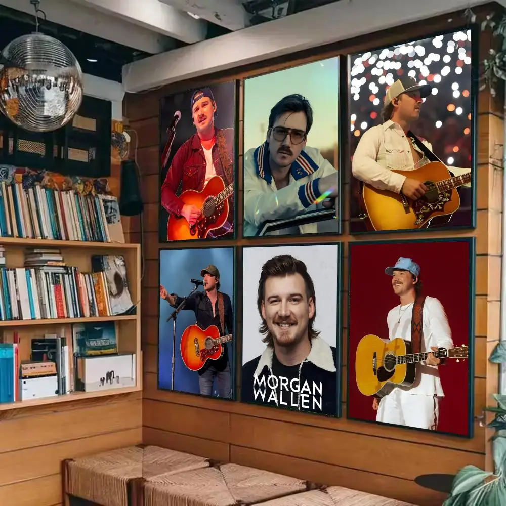 Singer M-Morgan Wallen Poster Sticky Painting Prints Wall Art Waterproof Home Living Bed Room Bar Cafe Aesthetic Decor