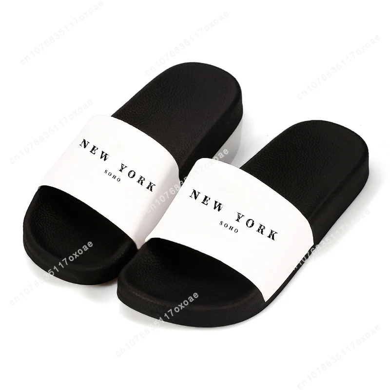 Slipper For Woman 2023 Indoor Home Flip Flops New York Letter Women Sandals Bathroom Non-slip Slipper For Women Shoes Fashion
