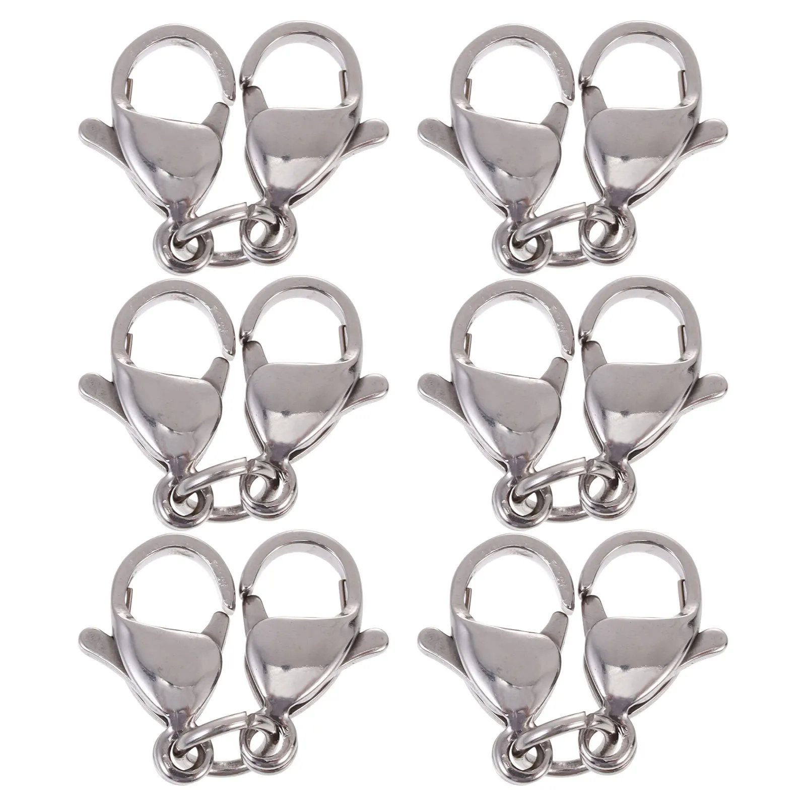 

10Pcs Stainless Steel Lobster Clasps Jewelry Accessories Double-Headed Connectors for DIY Necklace Bracelet Extenders