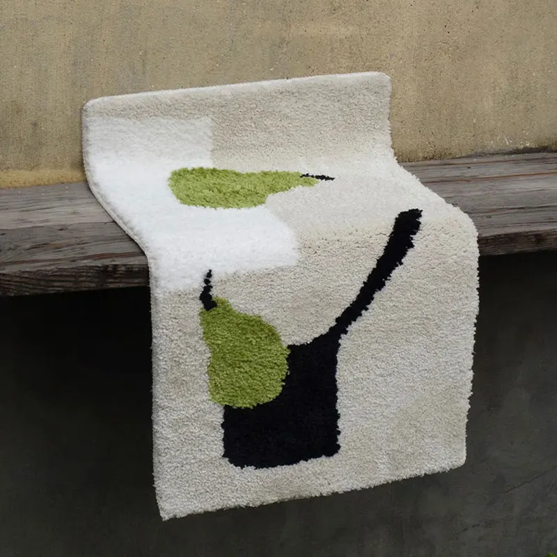Cartoon Pear Carpet Cute Fruit Anti-Slip Bath Door Mat Soft Fluffy Modern Simplicity Tufting Rugs For Bedroom Floor Mats Home
