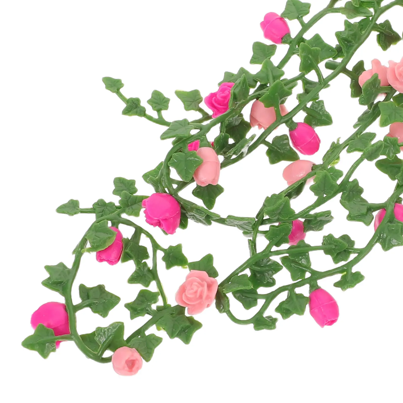 Miniature Rose Vine Artificial Flower Vines for Dollhouse Scenery, Micro Landscape Ornaments Kit (8 pcs)