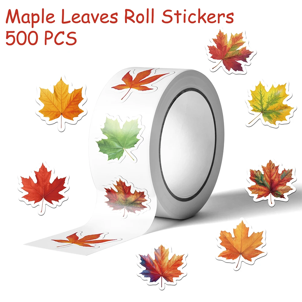 500pcs Maple Leaves Stickers Decals For Phone Laptop Scrapbook Luggage Guitar DIY Aesthetic Waterproof Stickers Creative Gifts