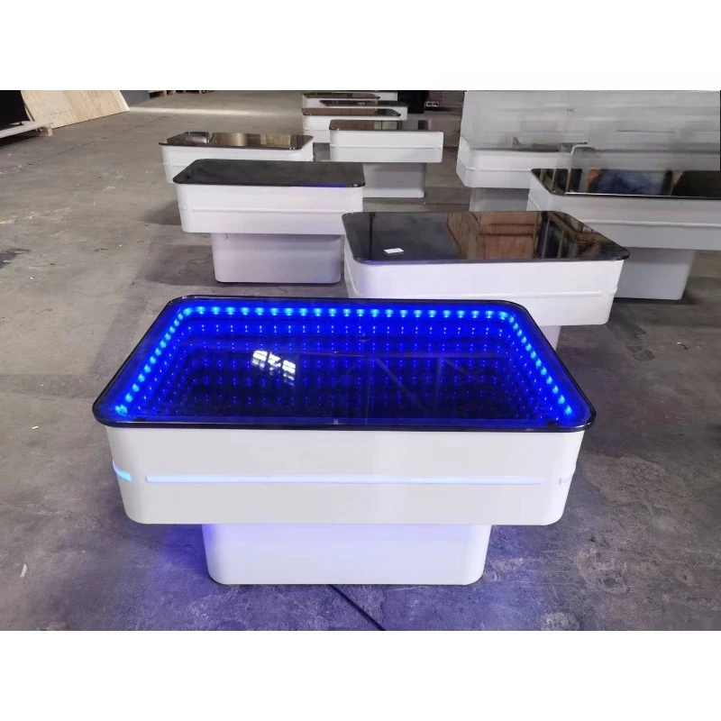 Outdoor Bar Coffee Table Nightclub Furniture 3d Interior Design Light Emitting Diode Infinity Mirror Effect