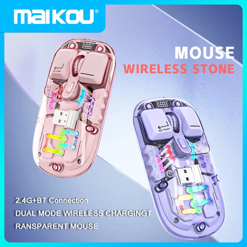 Wireless Mouse For Laptop PC Bluetooth RGB Rechargeable Mouses Wireless Computer Silent Mice LED Backlit Ergonomic Gaming Mouse