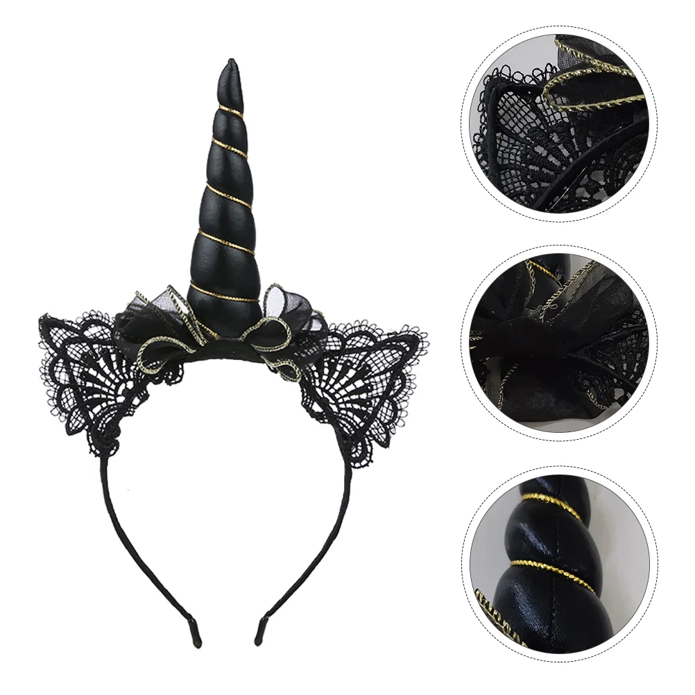 

Cat Ear Headband Iron Hair Bands European American Unicorn Ears Easy to Take off