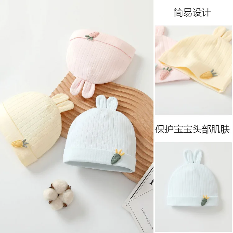 Fashion Casual Cute 0-6Months Newborn Boy Girl Rabbit Ears Hats 100%Cotton Soft Infant Caps Baby Accessories