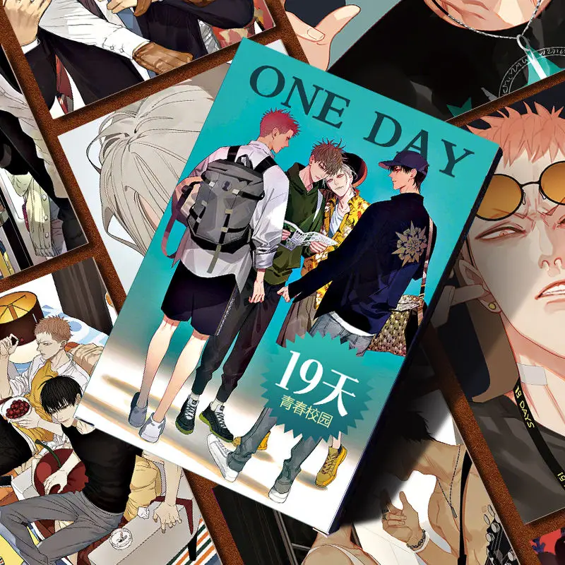 55-Pcs/Set 19 Days BL Manwha Chinese Cartoon Characters HD Photocard Set Featuring Mo Guanshan & He Tian - Laser Lomo Card