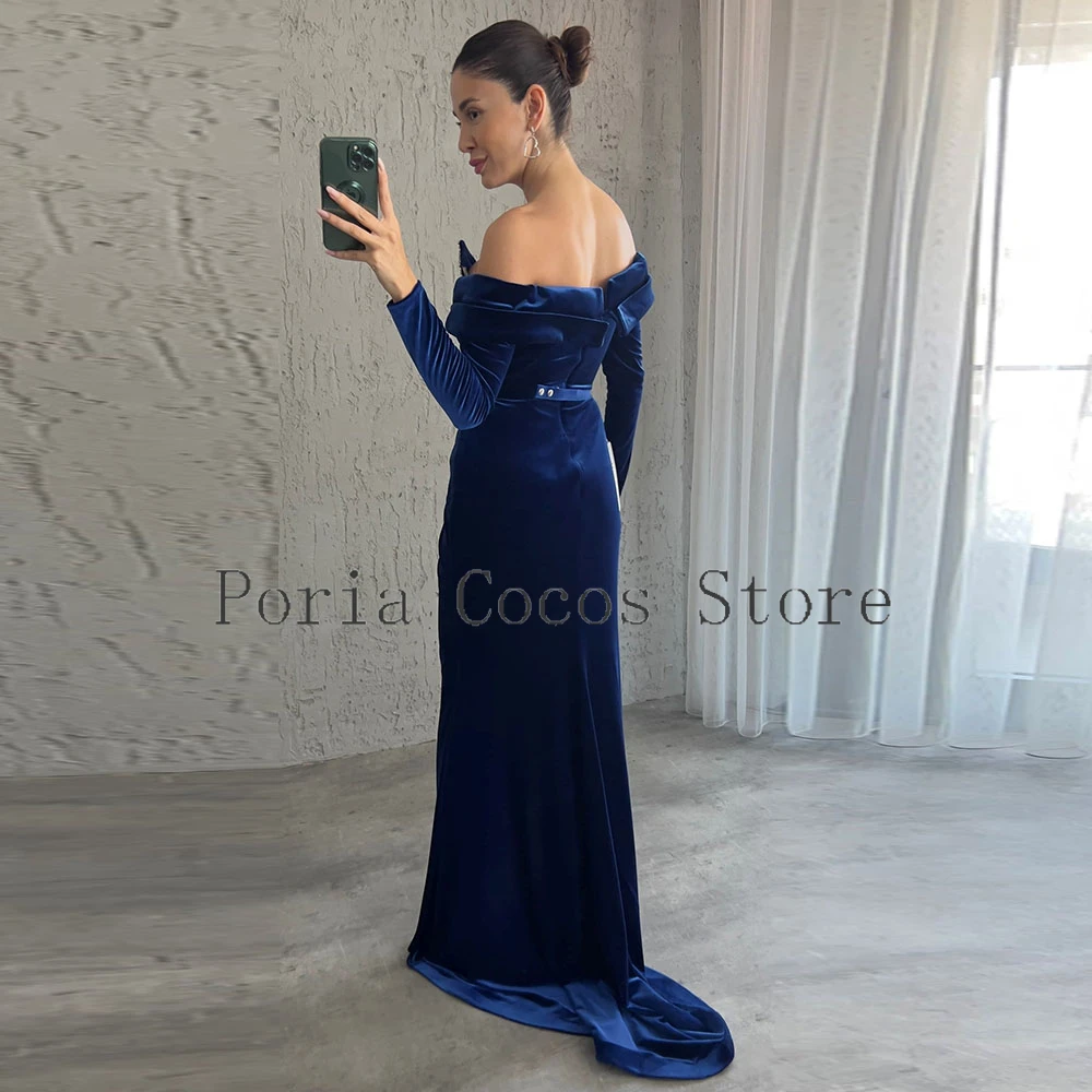 맞춤형 사우디 드레스 머메이드 플로어 길이 이브닝 드레스 긴 소매 비딩 웨딩 파티 드레스 슬릿 프롬 드레스
