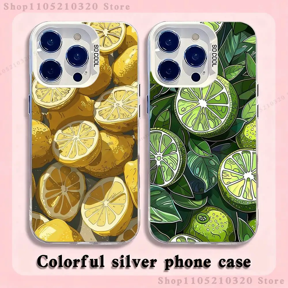 

Malerikunst Fruit Lemon Phone Case For iPhone 17,16,15,14,13,12,11,Pro,XS,Max,Plus,Mini,SE4,E white Matte Shockproof Cover
