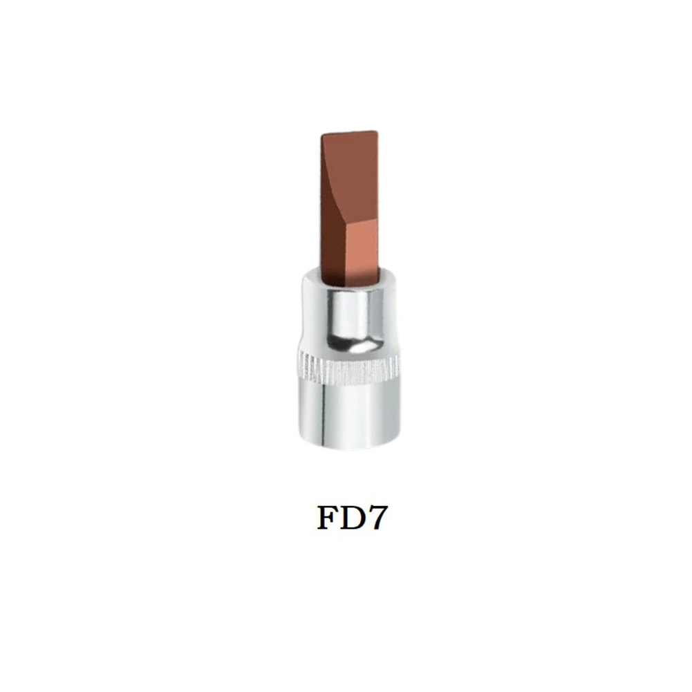 Professional FD Slotted Screwdriver Bits 1/4 Inch Drive Socket Head FD4 FD5 5 FD7 Hand Tools with Chrome Plating and Tough Build - Detail 1