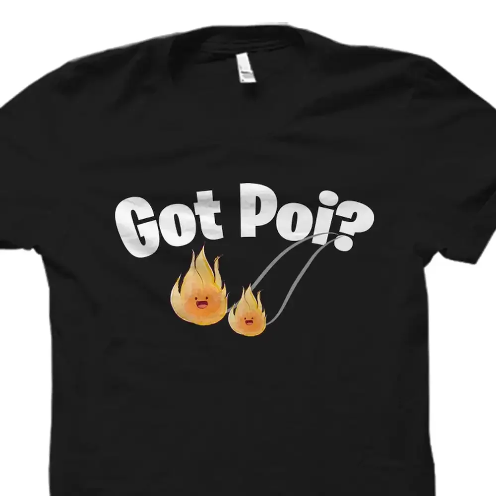 Poi Spinning T Shirt Fire Dancing Os3048