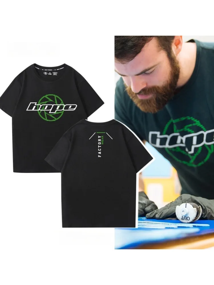AliExpress NONE Hope Bike Accessories Brake Disc Technician Quick Drop T-shirt Men Cycling Quick Drop Hobby Loose Casual Short Sleeve