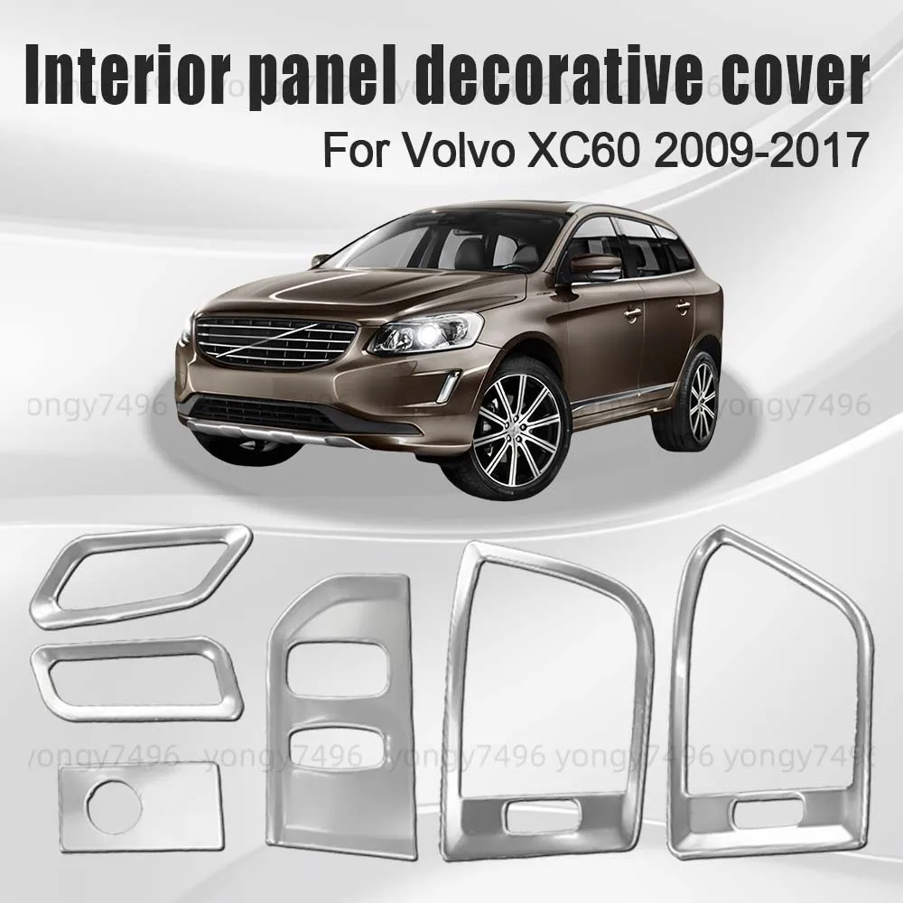 

Обновление автомобиля, хромированная серебряная внутренняя панель, декоративная крышка для Volvo XC60 2009-2017, наклейки, воздуховыпускное отверстие, приборная панель, центральная консоль
