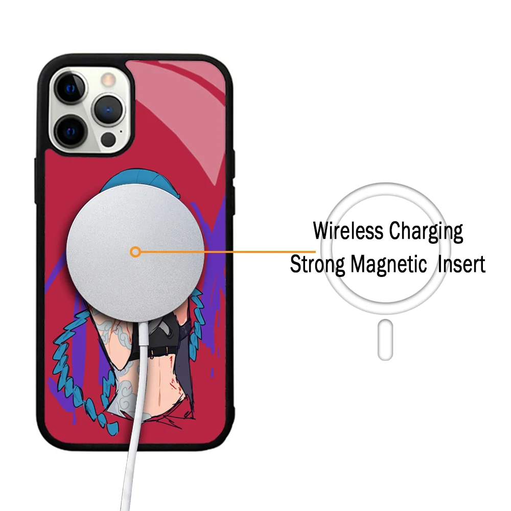 L-League Of L-Legends L-LOL Jinx Phone Case For IPhone 11 12 13 14 15 Plus Pro Max Mirror Acrylic For Magsafe Wireless Charging