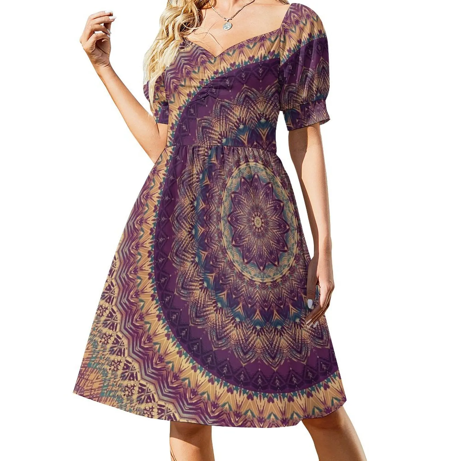 

Mandala 108 Short Sleeved Dress dress women elegant luxury womans clothing Dress