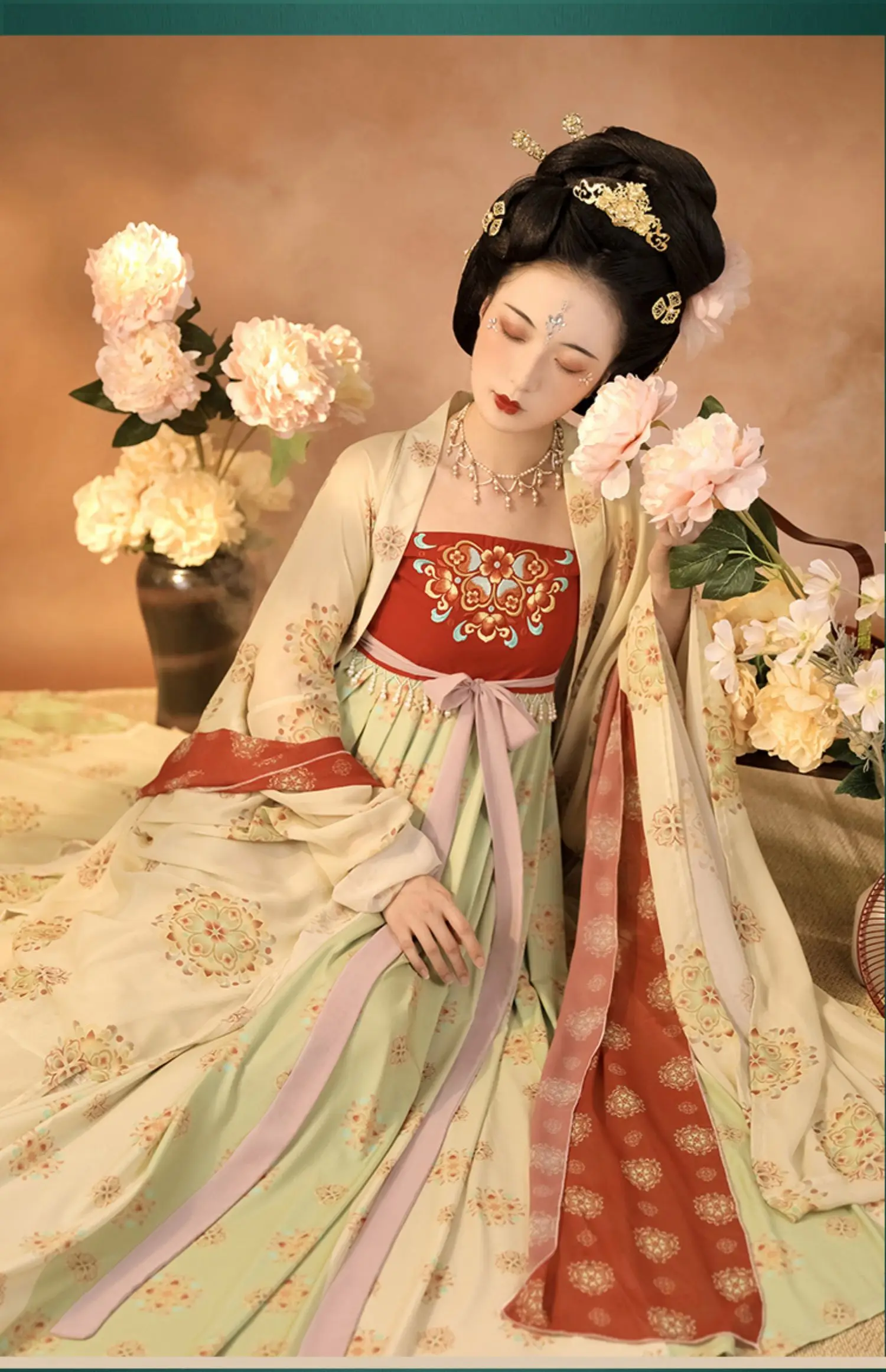 Originele Dames Han Chinese Kleding Zomer Tang Stijl Geborduurde Koningin Prinses Rok Chinese Traditionele Han Kleding