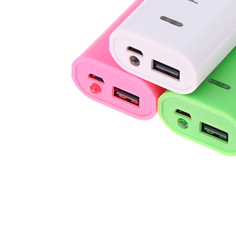 علبة بطارية 18650 محمولة - صندوق باور بانك ثنائي الخلية DIY مع مخرج 5 فولت/1 أمبير وإضاءة مؤشر