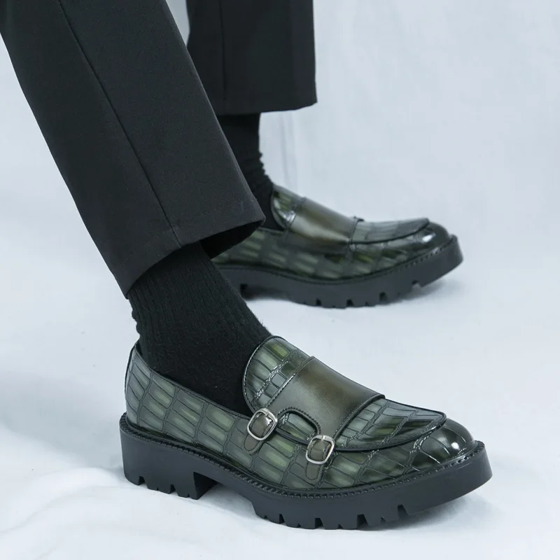 

Весенняя модная мужская повседневная обувь с острым носком, большой размер, офисная кожаная лоскутная сетка для отдыха, резиновая подошва